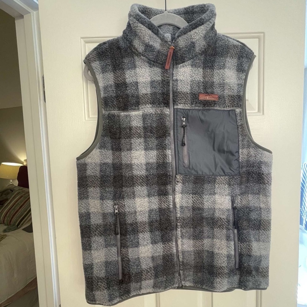 Simply southern plaid grey vest